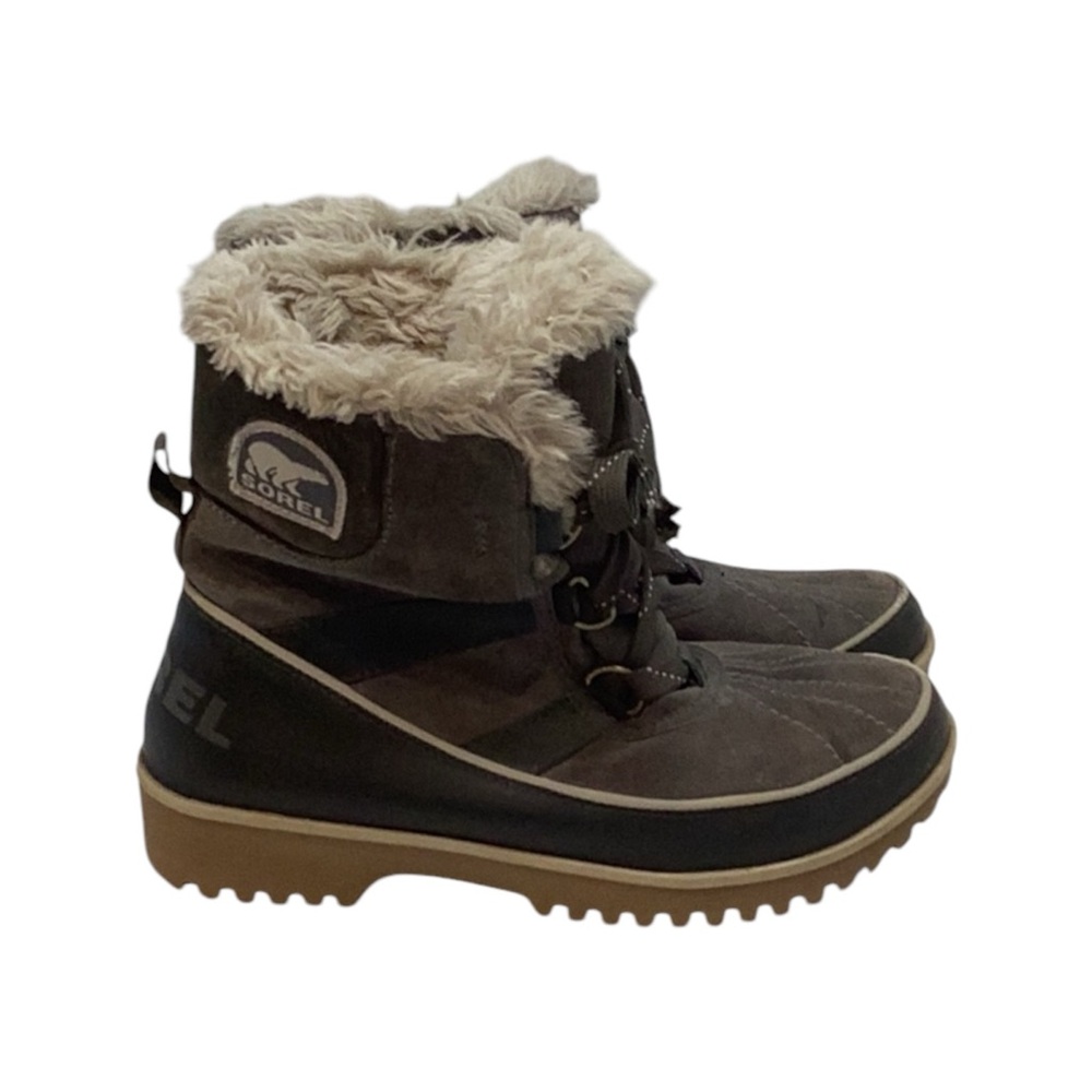 Sorel Women's Brown and Cream Faux-Fur Winter Rain Boots